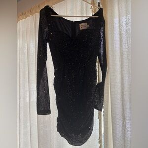 Hello Molly black sequin mini dress